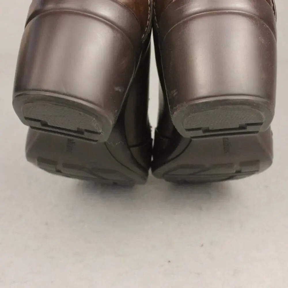 Naturalizer Slip On Heels Womens 9.5M Brown Leather Maurie Style Chunky Heel‎